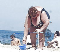 BBW matures and grannies at the beach (23)